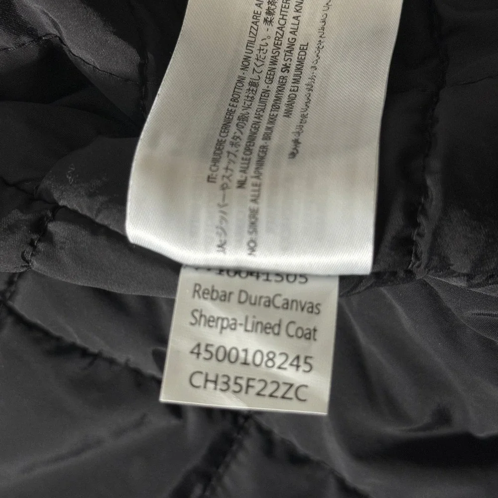 Ariat Rebar DuraCanvas Sherpa Lined Coat Mens XL Tall Iron Grey Work Jacket New